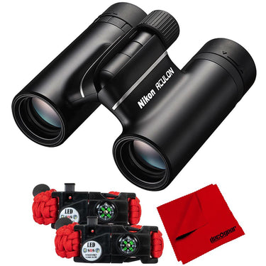 Nikon Aculon T02 10x21 Binoculars - (16735)(Black) + Tactical SOS Bundle