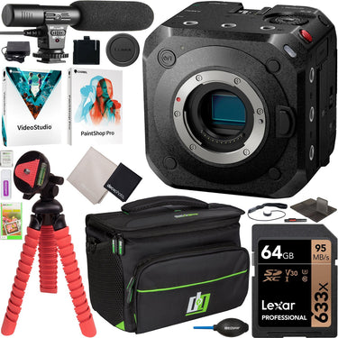 Panasonic LUMIX BGH1 4K Cinema Box Camera Body Livestream Vlogger Content Creator Bundle