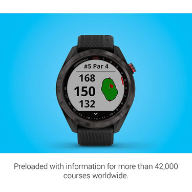 Garmin Approach S42 GPS Golf Watch, Gunmetal with Black Band - 010-02572-10