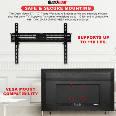 Deco Mount 37" - 70" TV Wall Mount Bracket Bundle Open Box