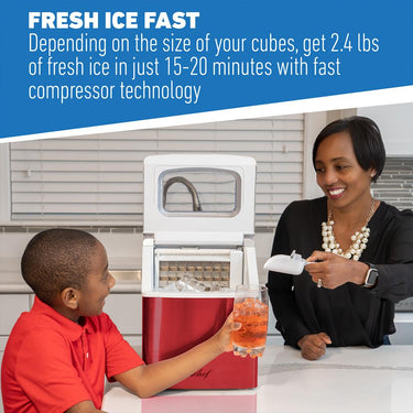 Deco Chef 40 lb/Day Countertop Portable Ice Maker for Home or Office - ICMRED - Open Box