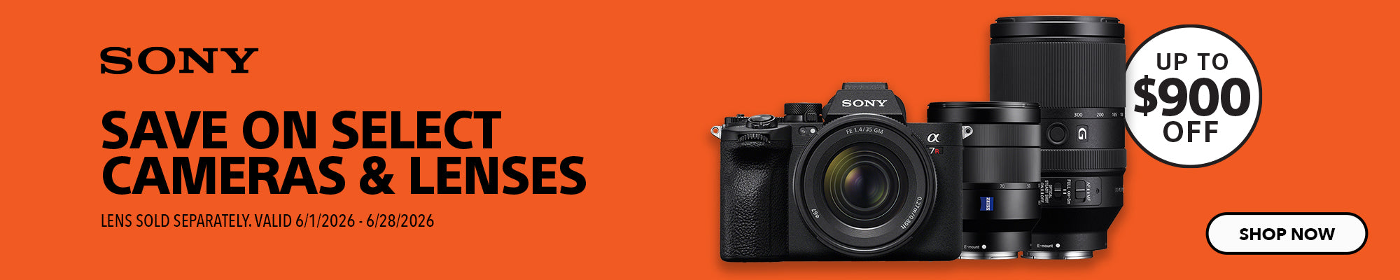Sony June savings on cameras and lenses