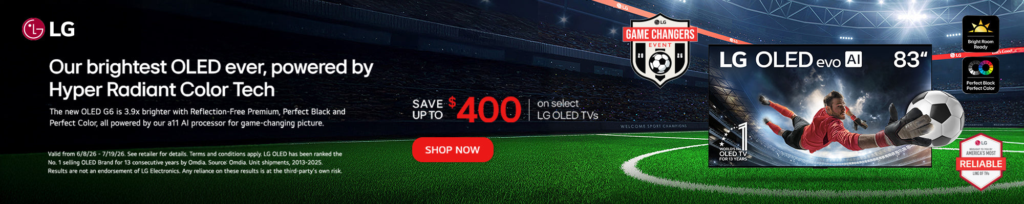 LG World Cup savings on OLED TVs