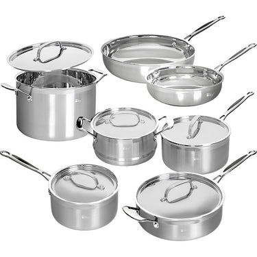 Deco Chef Steel Cookware 12 PC Starter Set, Tri-Ply Core, Handles Open Box