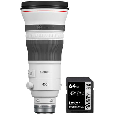 Canon RF 400mm F2.8 L IS USM Full Frame Telephoto Lens for RF Mount + 64GB Card