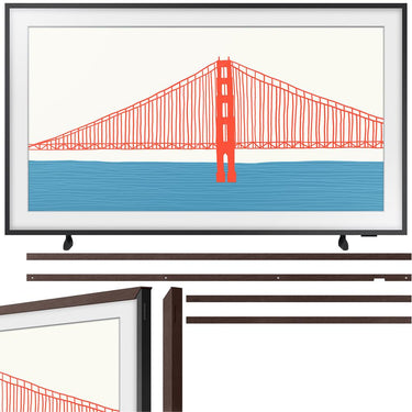 Samsung 43 Inch The Frame QLED 4K Smart TV 2021 with Customizable Bezel Brown