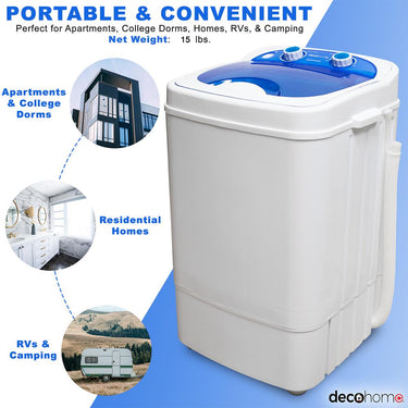 Deco Home 250W Portable Washing Machine with 8.8 lb Capacity - WSHM01 - Open Box