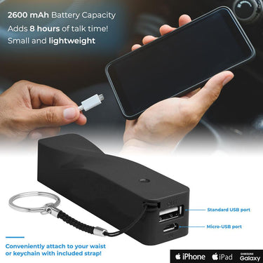 Deco Essentials 2600mAh Portable Power Bank for Tablets & Smartphones Open Box