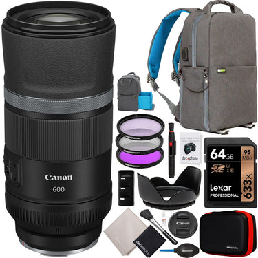 Canon RF 600mm F11 IS STM Full Frame Super Telephoto AF Lens 3986C002 Bundle