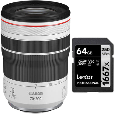 Canon RF 70-200mm F/4 L IS USM Full Frame Lens for EOS R Mirrorless + 64GB Card