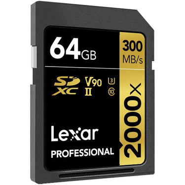 Lexar Professional 2000x 64GB SDXC Memory Card 2-Pack+Editing Suite & 64GB Drive