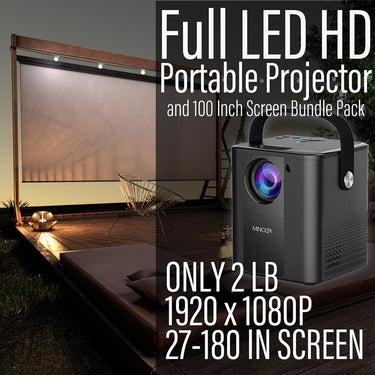 Minolta MN674 Portable Projector Bundle Pack With 100 Inch Screen - Open Box