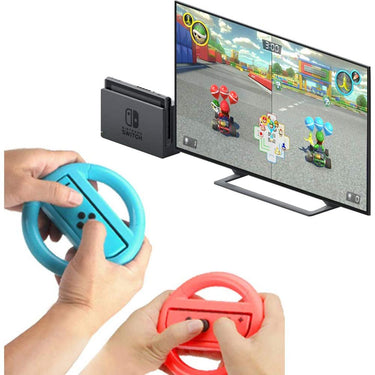 Deco Gear Steering Wheel for Nintendo Switch - Blue/Red (2 Pack) - Open Box