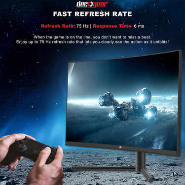 Deco Gear 32" 1920x1080 Curved Gaming Monitor, 75 Hz, 6ms Refresh Rate Open Box