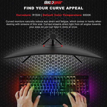 Deco Gear 32" 1920x1080 Curved Gaming Monitor, 75 Hz, 6ms Refresh Rate Open Box
