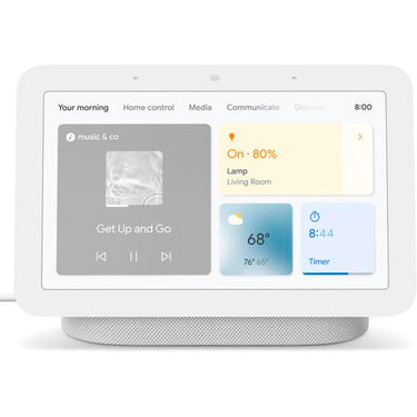 Google Nest Hub Display w/ Google Assistant, Chalk (2nd Gen) + Learning Thermostat Black