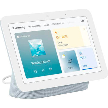 Google Nest Hub Display w/ Google Assistant, Mist (2nd Gen) + Learning Thermostat Black