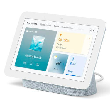 Google Nest Hub Display w/ Google Assistant, Mist (2nd Gen) + Learning Thermostat Black