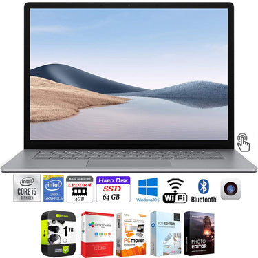 Microsoft Surface Laptop Go 12.4" Intel i5-1035G1 4/64GB eMMC Touchscreen + Warranty Pack