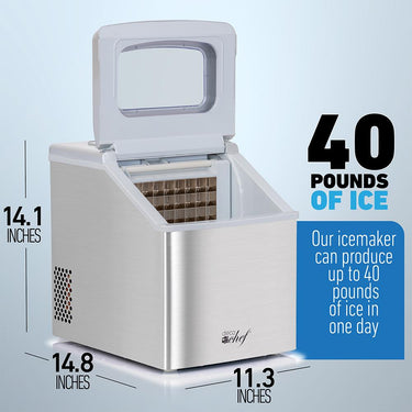 Deco Chef Countertop Portable Ice Maker for Home or Office, 40 lb/Day Open Box
