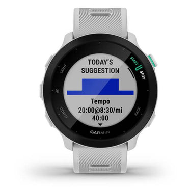 Garmin Forerunner 55 GPS Running Watch (White) with 2-Pack Screen Protector Bundle