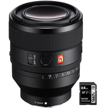 Sony FE 50mm F1.2 GM Full Frame Aperture G Master Lens for E-Mount + 64GB Card