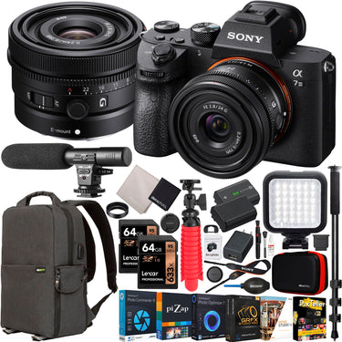 Sony a7 III Mirrorless Full Frame Camera Body + 24mm F2.8 G Lens SEL24F28G Kit Bundle