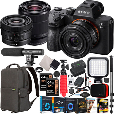 Sony a7 III Mirrorless Full Frame Camera 2 Lens Kit 24mm F2.8 G + 28-70mm OSS Bundle