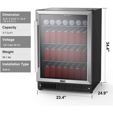 Galanz 5.7 Cu Ft Built-In Beverage Refrigerator - GLB57MS2B15