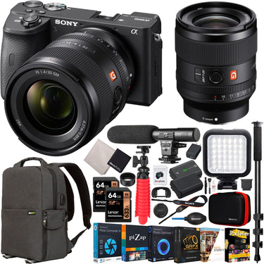 Sony a6600 Mirrorless 4K APS-C Camera Body + 35mm F1.4 GM Lens SEL35F14GM Kit Bundle