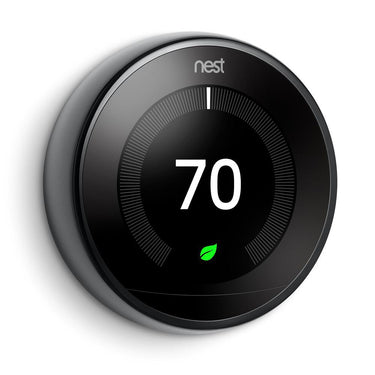 Google Nest 3rd Gen Learning Thermostat (Black) T3018US Bundle with Smart Speaker (Sage)