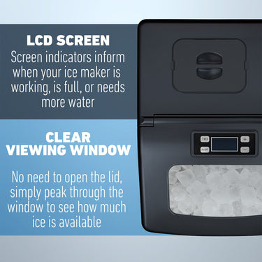Deco Chef Countertop Portable Ice Maker for Home or Office, 40 lb/Day, Black