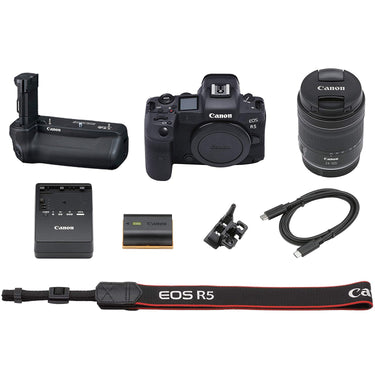 Canon EOS R5 Full Frame Mirrorless Camera + 24-105mm F4-7.1 Lens + Battery Grip Bundle
