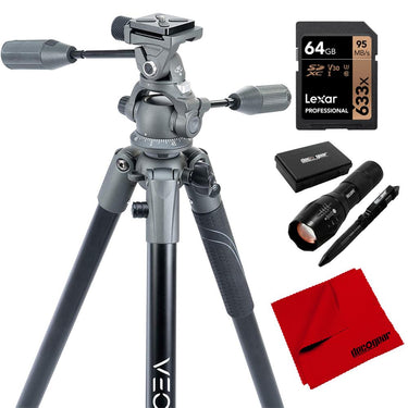 Vanguard VEO 2 PRO 233APV Aluminum Tripod with Deco Gear Accessories Bundle