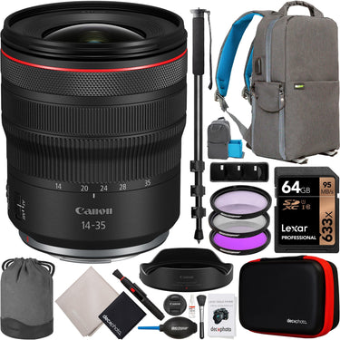 Canon RF 14-35mm f/4 L IS USM Wide Angle Full Frame Lens for RF Mount 4857C002 Bundle
