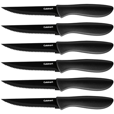 Cuisinart Advantage 6Pc Serrated Steak Knife Set (2-Pack) +Gloves +Knife Sharpener