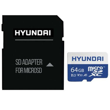Hyundai 64GB Micro SD Card (MicroSDXC) UHS-I Memory Card with Adapter - SDC64GU3