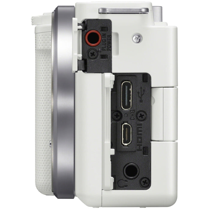 Sony Alpha ZV-E10 Interchangeable Lens Mirrorless Vlog Camera w/ 16-50mm Lens (White)