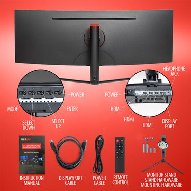 Deco Gear 43" Curved Ultrawide 3840x1200 Gaming Monitor + Mechanical Keyboard + Mouse Pad