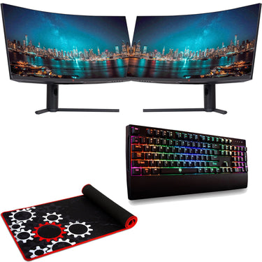 Deco Gear Dual 34" 3440x1440 21:9 Ultrawide Curved Monitor + Bonus Keyboard + Mouse Pad
