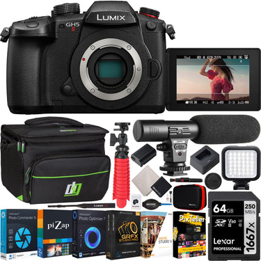 Panasonic LUMIX GH5M2 Mirrorless Camera Body with Live Streaming & 4K Video Deluxe Bundle