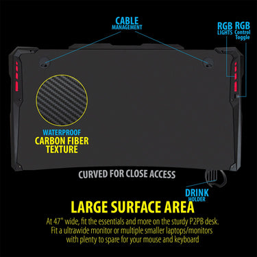 Deco Gear 47" LED Gaming Desk, Gaming Chair, Streaming Mic, RGB Mouse, Mechanical Keyboard