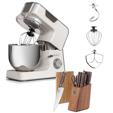 Deco Chef 5.5 QT Kitchen Stand Mixer, 8-Speed Motor + Bonus Deco Chef 16 Piece Knife Set