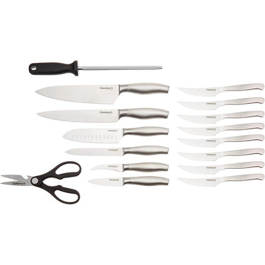 Cuisinart 17pc Artiste Collection Cutlery Knife Block Set w/ Gloves + Knife Sharpener