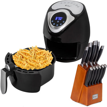 Deco Chef 3.7QT Electric Oil-Free Digital Air Fryer + Deco Chef 12-Piece Knife Set