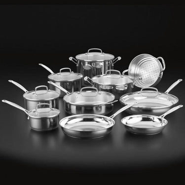Cuisinart 77-17N Chef's Classic Stainless 17 Piece Cookware Set Stainless Steel
