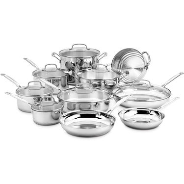 Cuisinart 77-17N Chef's Classic Stainless 17 Piece Cookware Set Stainless Steel