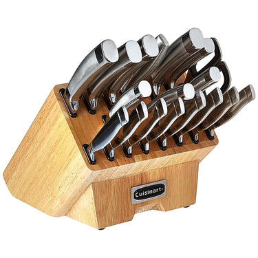 Cuisinart Normandy 19 PIece Cutlery Block Set Stainless Steel +Deco Knife Sharpener Bundle
