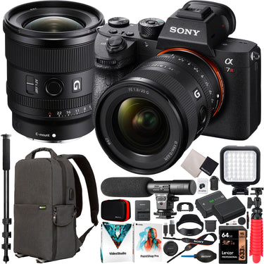 Sony a7R IV Mirrorless Full Frame Camera Body + 20mm F1.8 G Lens SEL20F18G Kit Bundle