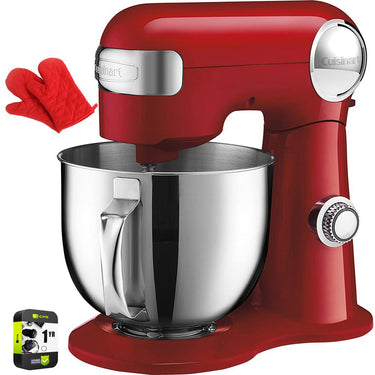 Cuisinart 5.5-Quart Stand Mixer Red with Oven Mitt and 1 Year Extended Warranty